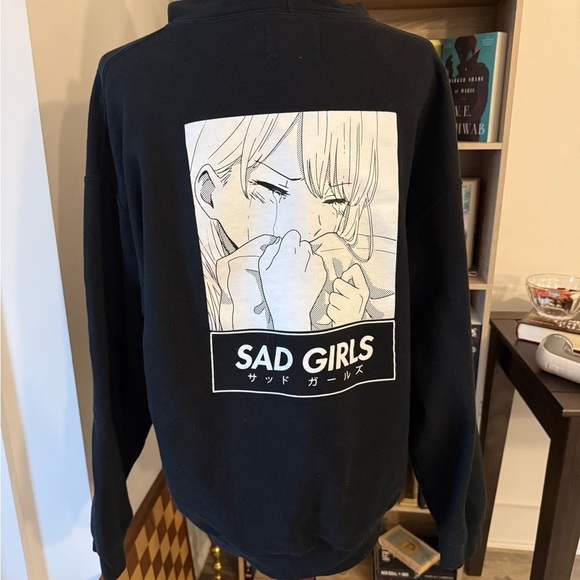 Black Anime Hoodie Size Large - Picture 3 of 5